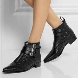 Tabitha Simmons Early Quilted Leather Ankle Boots Size 38.5